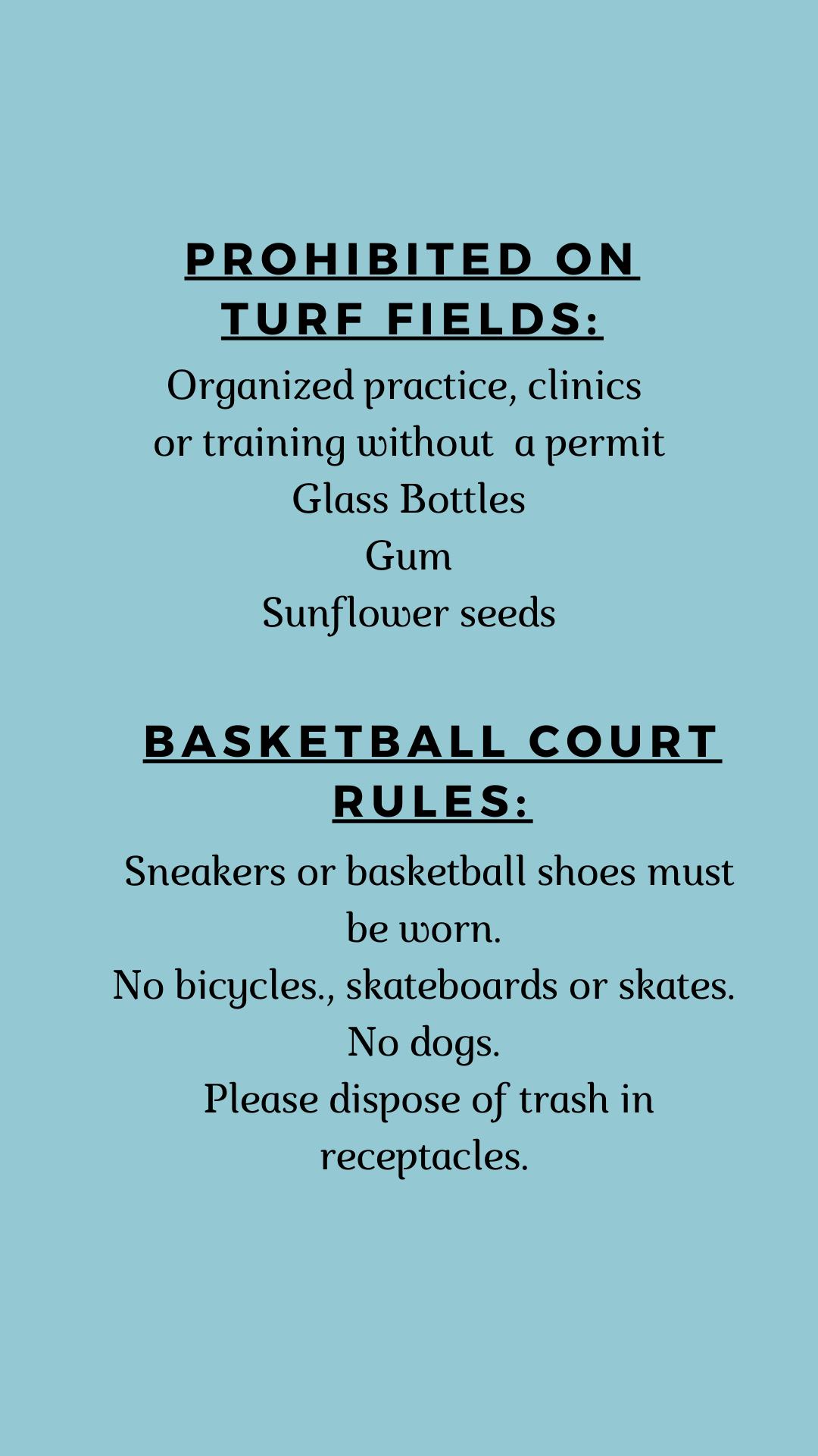 Park rules graphic. 