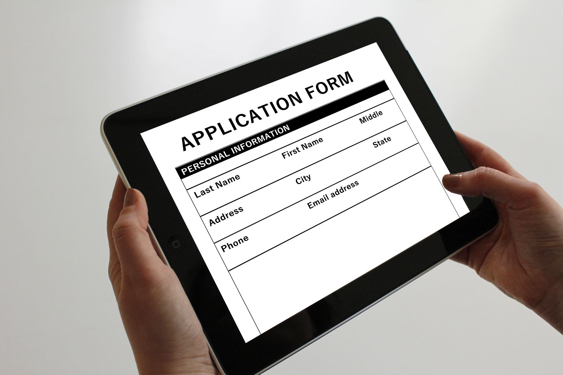 An online application. 