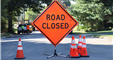 A road closure sign.