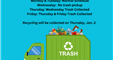 Trash schedule for New Year's Week.