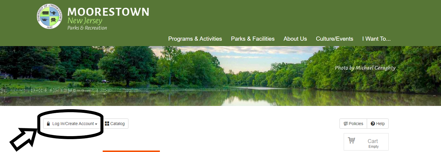 A screenshot of the Recreation registration setup. 